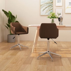 Swivel dining chairs 2 units brown fabric by vidaXL, dining chairs - Ref: Foro24-331201, Price: 124,99 €, Discount: %