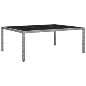 Mesa de comedor de jardín ratán sintético gris 200x150x74 cm de vidaXL, Mesas de jardín - Ref: Foro24-46130, Precio: 185,99 €...