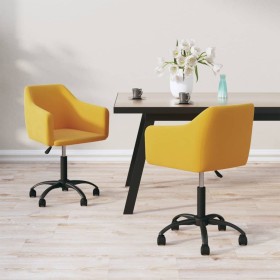 Swivel dining chairs 2 pcs yellow velvet by vidaXL, dining chairs - Ref: Foro24-331228, Price: 122,95 €, Discount: %