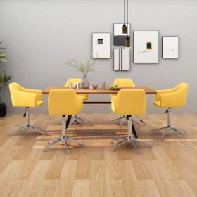 Sillas de comedor giratorias 6 unidades tela amarillo de vidaXL, Sillas de comedor - Ref: Foro24-3092874, Precio: 371,09 €, D...