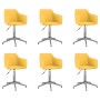 Sillas de comedor giratorias 6 unidades tela amarillo de vidaXL, Sillas de comedor - Ref: Foro24-3092874, Precio: 371,99 €, D...