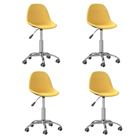 Swivel dining chairs 4 units yellow fabric by vidaXL, dining chairs - Ref: Foro24-3085981, Price: 157,54 €, Discount: %