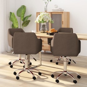 Swivel dining chairs 4 units brown fabric by vidaXL, dining chairs - Ref: Foro24-3092822, Price: 239,59 €, Discount: %