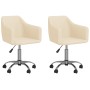 Swivel dining chairs 2 units cream fabric by vidaXL, dining chairs - Ref: Foro24-331176, Price: 122,78 €, Discount: %