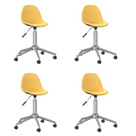 Sillas de comedor giratorias 4 unidades tela amarillo de vidaXL, Sillas de comedor - Ref: Foro24-3086059, Precio: 169,99 €, D...