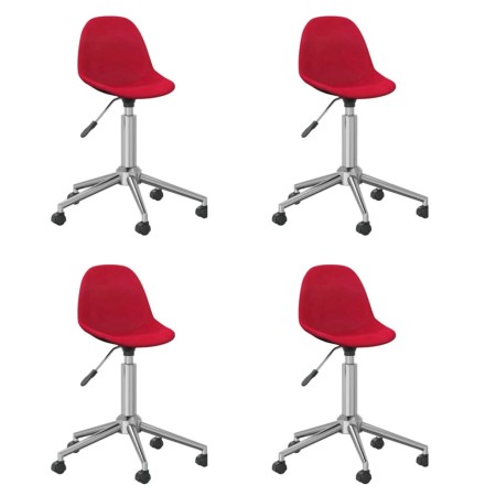 Drehbare Esszimmerstühle 4 Einheiten rot roter Stoff von vidaXL, Essstühle - Ref: Foro24-3086060, Preis: 169,21 €, Rabatt: %