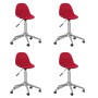 Drehbare Esszimmerstühle 4 Einheiten rot roter Stoff von vidaXL, Essstühle - Ref: Foro24-3086060, Preis: 169,21 €, Rabatt: %