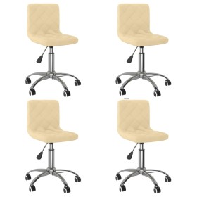 Swivel dining chairs 4 units cream velvet by vidaXL, dining chairs - Ref: Foro24-3086393, Price: 176,39 €, Discount: %