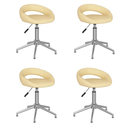 Swivel dining chairs 4 units cream synthetic leather by vidaXL, dining chairs - Ref: Foro24-3085876, Price: 176,45 €, Discoun...