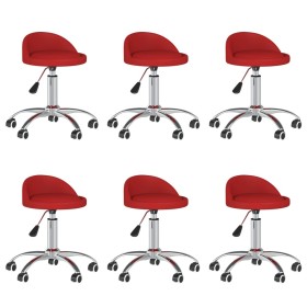 Swivel Dining Chairs 6pcs Red Red Synthetic Leather by vidaXL, dining chairs - Ref: Foro24-3086257, Price: 200,99 €, Discount: %