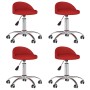 Swivel Dining Chairs 4 Pcs Red Red Synthetic Leather by vidaXL, dining chairs - Ref: Foro24-3086247, Price: 135,67 €, Discoun...