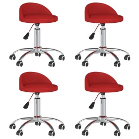 Swivel Dining Chairs 4 Pcs Red Red Synthetic Leather by vidaXL, dining chairs - Ref: Foro24-3086247, Price: 135,99 €, Discoun...