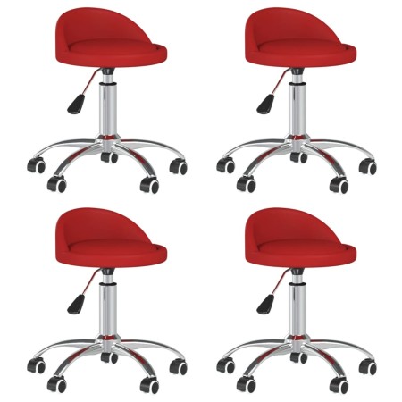 Swivel Dining Chairs 4 Pcs Red Red Synthetic Leather by vidaXL, dining chairs - Ref: Foro24-3086247, Price: 135,99 €, Discoun...