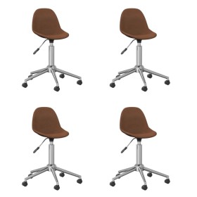 Swivel dining chairs 4 units brown fabric by vidaXL, dining chairs - Ref: Foro24-3086055, Price: 171,76 €, Discount: %