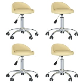 Swivel dining chairs 4 units cream synthetic leather by vidaXL, dining chairs - Ref: Foro24-3086245, Price: 131,36 €, Discoun...