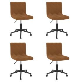 Swivel dining chairs 4 pcs brown velvet by vidaXL, dining chairs - Ref: Foro24-3086557, Price: 182,90 €, Discount: %