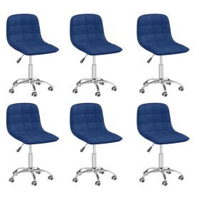 Drehbare Esszimmerstühle, 6 Einheiten, blauer Stoff von vidaXL, Essstühle - Ref: Foro24-3086732, Preis: 243,68 €, Rabatt: %