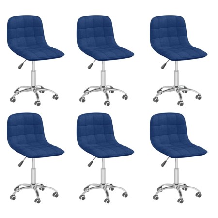 Drehbare Esszimmerstühle, 6 Einheiten, blauer Stoff von vidaXL, Essstühle - Ref: Foro24-3086732, Preis: 243,99 €, Rabatt: %