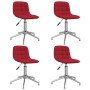 Drehbare Esszimmerstühle 4 Einheiten rot roter Stoff von vidaXL, Essstühle - Ref: Foro24-3086789, Preis: 177,99 €, Rabatt: %