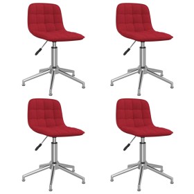 Drehbare Esszimmerstühle 4 Einheiten rot roter Stoff von vidaXL, Essstühle - Ref: Foro24-3086789, Preis: 177,52 €, Rabatt: %