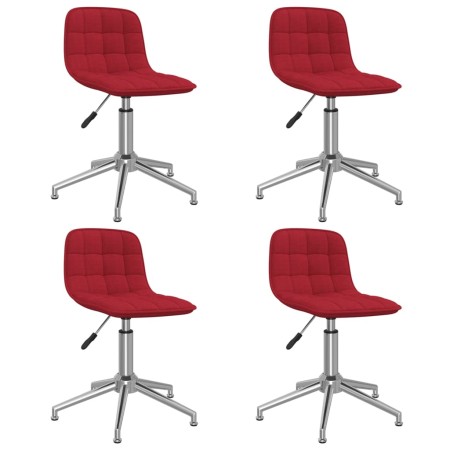 Drehbare Esszimmerstühle 4 Einheiten rot roter Stoff von vidaXL, Essstühle - Ref: Foro24-3086789, Preis: 177,52 €, Rabatt: %