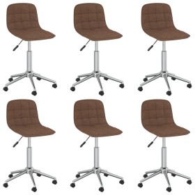 Swivel dining chairs 6 units brown fabric by vidaXL, dining chairs - Ref: Foro24-3086857, Price: 258,99 €, Discount: %