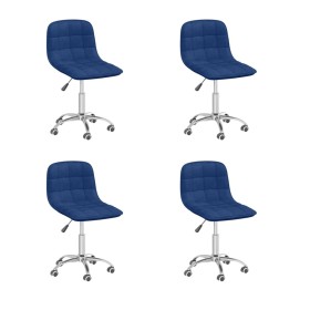 Drehbare Esszimmerstühle 4 Einheiten aus blauem Stoff von vidaXL, Essstühle - Ref: Foro24-3086722, Preis: 163,99 €, Rabatt: %