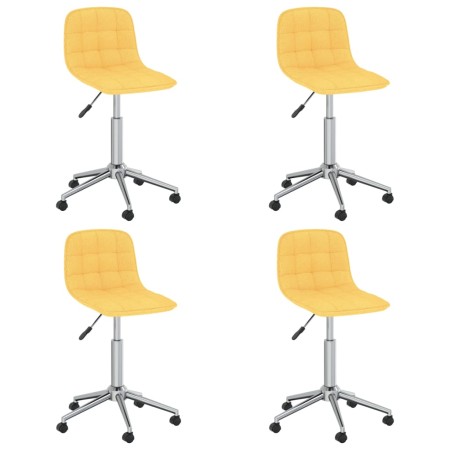 Swivel dining chairs 4 units yellow fabric by vidaXL, dining chairs - Ref: Foro24-3086851, Price: 177,62 €, Discount: %