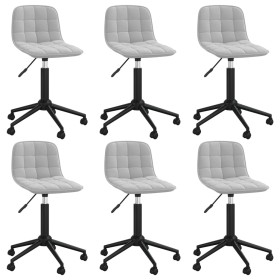 6pcs Light Gray Velvet Swivel Dining Chairs by vidaXL, dining chairs - Ref: Foro24-3086888, Price: 257,99 €, Discount: %