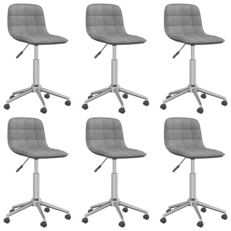 Swivel dining chairs 6 units light gray fabric by vidaXL, dining chairs - Ref: Foro24-3086854, Price: 258,90 €, Discount: %