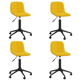 Swivel dining chairs 4 pcs yellow velvet by vidaXL, dining chairs - Ref: Foro24-3086884, Price: 172,99 €, Discount: %