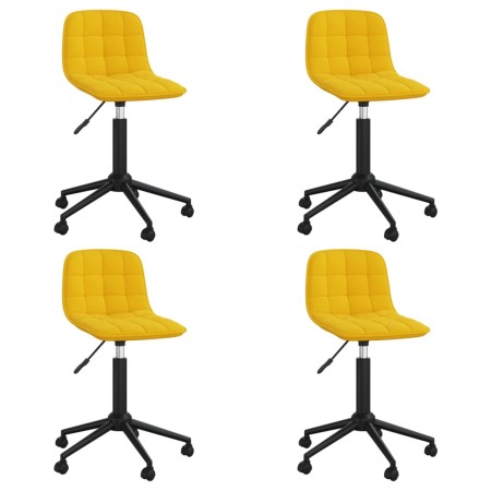 Sillas de comedor giratorias 4 uds terciopelo amarillo de vidaXL, Sillas de comedor - Ref: Foro24-3086884, Precio: 172,98 €, ...