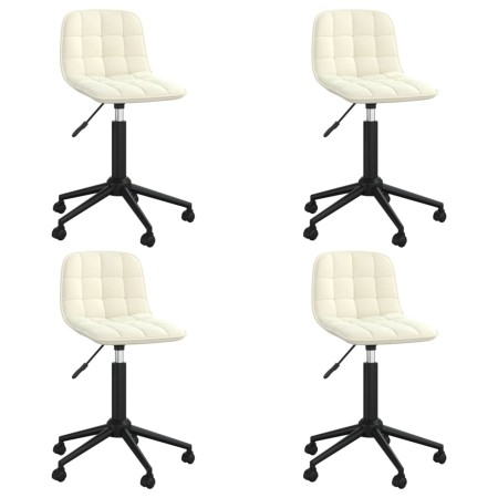 Swivel dining chairs 4 units cream velvet by vidaXL, dining chairs - Ref: Foro24-3086876, Price: 172,99 €, Discount: %