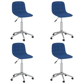 Drehbare Esszimmerstühle 4 Einheiten aus blauem Stoff von vidaXL, Essstühle - Ref: Foro24-3086848, Preis: 177,99 €, Rabatt: %