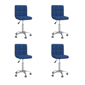 Drehbare Esszimmerstühle 4 Einheiten blauer Stoff von vidaXL, Essstühle - Ref: Foro24-3087515, Preis: 183,04 €, Rabatt: %