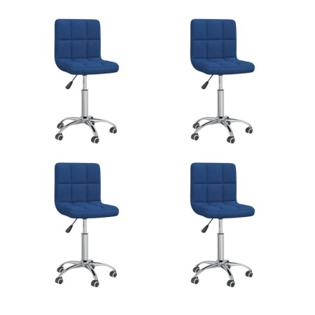 Drehbare Esszimmerstühle 4 Einheiten blauer Stoff von vidaXL, Essstühle - Ref: Foro24-3087515, Preis: 183,99 €, Rabatt: %