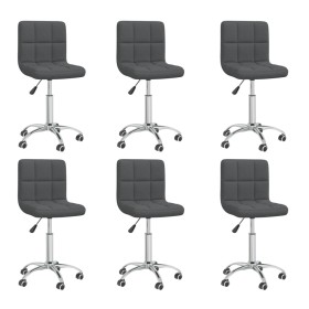 Swivel dining chairs 6 units dark gray fabric by vidaXL, dining chairs - Ref: Foro24-3087522, Price: 320,90 €, Discount: %