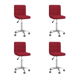 Drehbare Esszimmerstühle 4 Einheiten rot roter Stoff von vidaXL, Essstühle - Ref: Foro24-3087519, Preis: 181,73 €, Rabatt: %