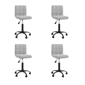 4pcs Light Gray Velvet Swivel Dining Chairs by vidaXL, dining chairs - Ref: Foro24-3087574, Price: 174,24 €, Discount: %