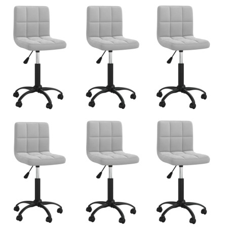 6pcs Light Gray Velvet Swivel Dining Chairs by vidaXL, dining chairs - Ref: Foro24-3087585, Price: 257,14 €, Discount: %