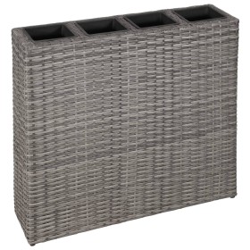 Tall planter with 4 gray synthetic rattan pots by vidaXL, Pots and planters - Ref: Foro24-45426, Price: 151,12 €, Discount: %