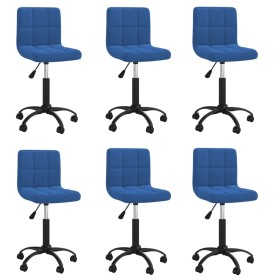 Swivel dining chairs 6 pcs blue velvet by vidaXL, dining chairs - Ref: Foro24-3087589, Price: 288,74 €, Discount: %