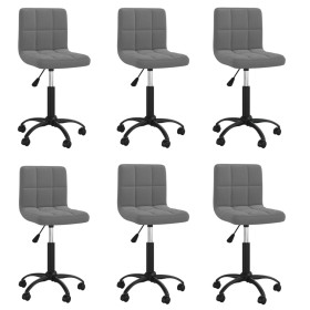 Swivel dining chairs 6 units dark gray velvet by vidaXL, dining chairs - Ref: Foro24-3087586, Price: 276,99 €, Discount: %