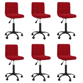 Sillas de comedor giratorias 6 uds terciopelo rojo tinto de vidaXL, Sillas de comedor - Ref: Foro24-3087591, Precio: 289,46 €...