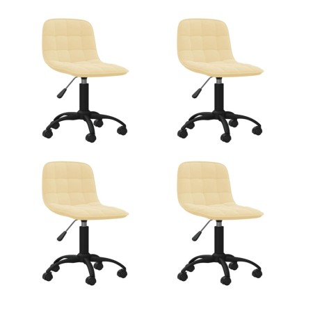 Swivel dining chairs 4 units cream velvet by vidaXL, dining chairs - Ref: Foro24-3086750, Price: 169,47 €, Discount: %