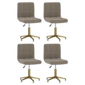 4pcs Light Gray Velvet Swivel Dining Chairs by vidaXL, dining chairs - Ref: Foro24-3087826, Price: 214,24 €, Discount: %