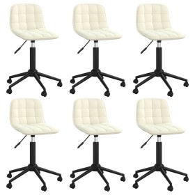 Swivel dining chairs 6 units cream velvet by vidaXL, dining chairs - Ref: Foro24-3086887, Price: 257,02 €, Discount: %