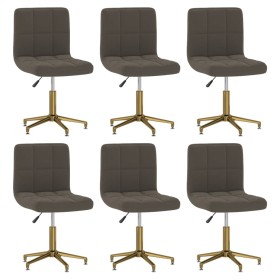 Swivel dining chairs 6 units dark gray velvet by vidaXL, dining chairs - Ref: Foro24-3087838, Price: 323,99 €, Discount: %