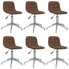 Swivel dining chairs 6 units brown fabric by vidaXL, dining chairs - Ref: Foro24-3086794, Price: 259,96 €, Discount: %