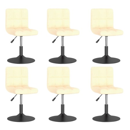 Sillas de comedor giratorias 6 unidades terciopelo crema de vidaXL, Sillas de comedor - Ref: Foro24-3087491, Precio: 284,71 €...